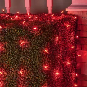 Wintergreen Lighting 48 in. x 72 in. 100-Light M5 LED Red Net Light Set