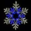 Wintergreen Lighting 28 in. 407-Light LED Blue and Cool White Hanging Snowflake with Star Center