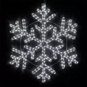 Wintergreen Lighting 24 in. 314-Light LED Cool White Hanging Snowflake Decor