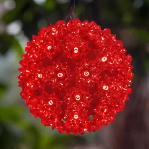 Wintergreen Lighting 7.5 in. 120-Light LED Red Decorative Starlight Sphere
