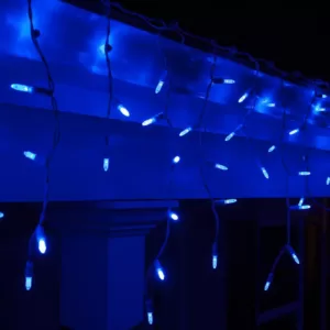 Wintergreen Lighting 7 ft. 70-Light M5 LED Blue Icicle Light Set