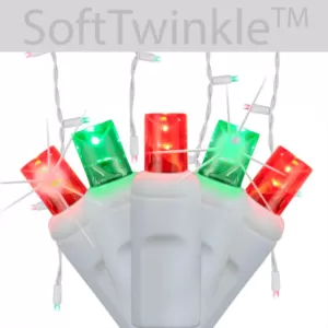 Wintergreen Lighting SoftTwinkle 7 ft. 70-Light LED Red and Green Icicle Light Set