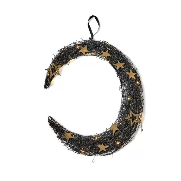 Worth Imports 18 in. Hanging Crescent Moon with White Lights