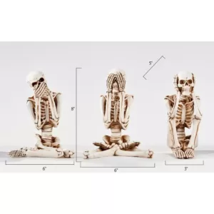 Worth Imports See No, Hear No, Speak No Evil Skeleton Figurine (Set of 3)