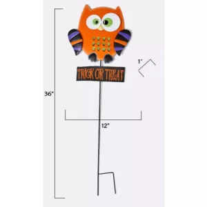 Worth Imports 36 in. Metal Halloween Owl on Stake (Set of 2)