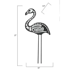 Worth Imports 20 in. Metal Halloween Skeleton Flamingo (Set of 2)