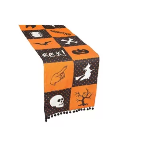 Xia Home Fashions 0.2 in. x 13 in. x 108 in. Halloween Patchwork Table Runner