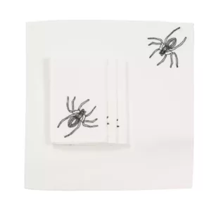 Xia Home Fashions 0.1 in. H x 20 in. W x 20 in. D Halloween Spider Web Napkins in White (Set of 4)