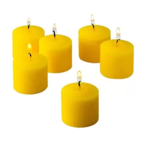 Light In The Dark 10 Hour Yellow Unscented Votive Candles (Set of 12)