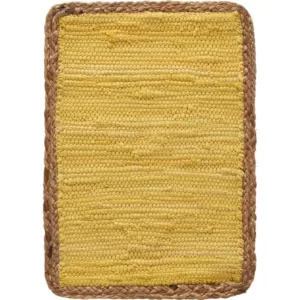LR Home Sunny Day 19 in. x 13 in. Yellow Jute Bordered Cotton Placemat (Set of 4)