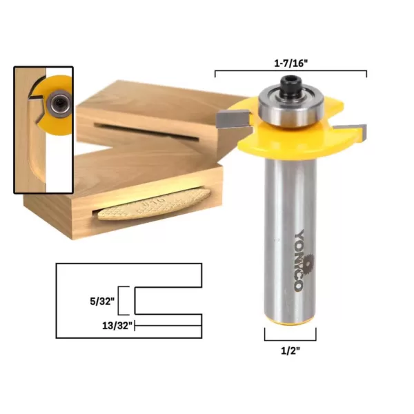 Yonico Biscuit Joint Slot Cutter #10 1/2 in. Shank Carbide Tipped Router Bit