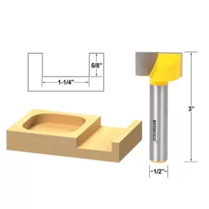 Yonico Bottom Cleaning 1-1/4 in. Dia 1/2 in. Shank Carbide Tipped Router Bit