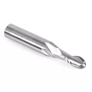 Yonico 2-Flute Ball Nose Spiral End Mill 3/8 in. Dia 1/2 in. Shank Solid Carbide CNC Router Bit