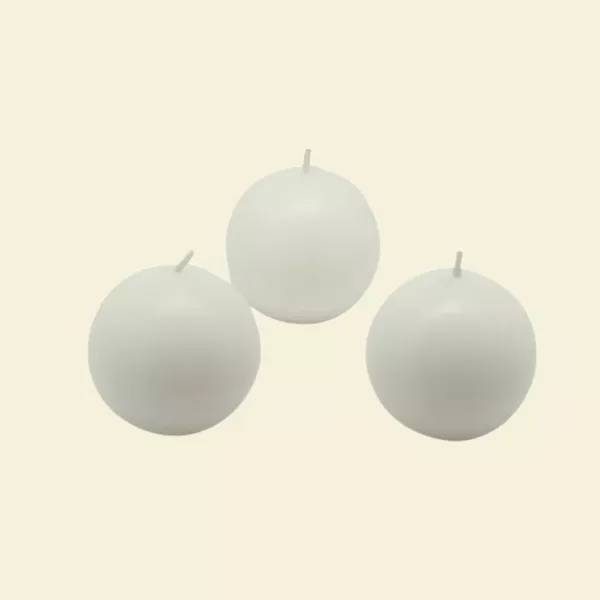 Zest Candle 2 in. White Ball Candles (Box of 12)
