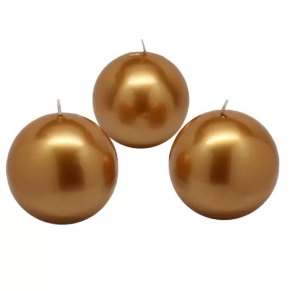 Zest Candle 3 in. Metallic Gold Ball Candles (6-Box)