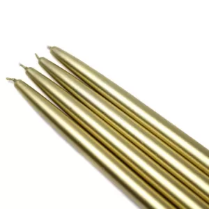 Zest Candle 10 in. Metallic Gold Taper Candles (12-Set)